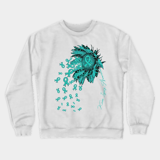 Knee Injury Awareness - Sunflower ribbon flowers fall Crewneck Sweatshirt by Lewis Swope